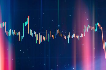 Abstract Financial Trading Graphs On Monitor Analysis On The Monitor